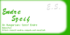 endre szeif business card